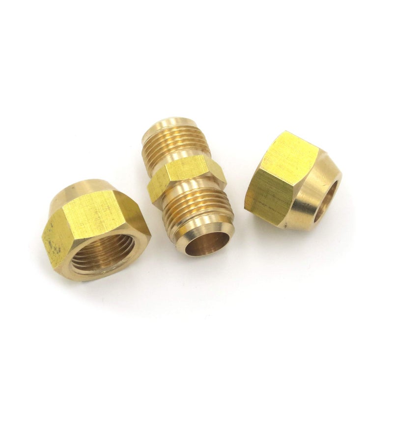 METER STAR Air Conditioning Copper Pipe Extension for Joint Double Connector Intermediate Connection Head Free Welding Butt Copper Tube Diameter 6-19mm Flare Nut (3/8"" (9.53mm) Copper Tube) - Image 1